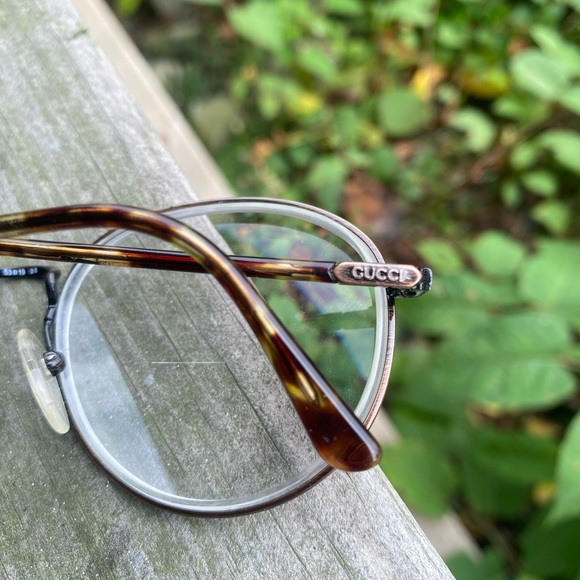 Vintage Gucci Italy Round Tortoise and Metal Prescription Lens Glasses 53 19 - Picture 10 of 11